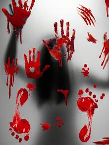 1Set Halloween Blood Hand & Footprint Wall Stickers - Spooky Red Stains, For Home Decor, Perfect For Trick-Or-Treaters, Anime & Horror Fans, Self-Adhesive Vinyl, Festive Home Accent | Spooky Theme Decor | Halloween Decorations Halloween Decor Christmas Decoration Thanksgiving Wedding Home Decor Home Decor Fall Decor Autumn Decor Birthday Decorations For Gifts Party Supplies Indoor Holiday Festival Decor Wall Decor Halloween Ornaments - Multicolor - View 5