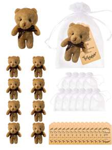 Set da 2 pezzi, set da 3 pezzi, set da 6 pezzi, da 1 a 20 pezzi di orsetti di peluche teddybear piccoli da 4,7 pollici,giocattoli di peluche, ciondoli per borse, regali per matrimoni e compleanni, decorazioni per torte di compleanno, matrimonio, feste e accessori fai-da-te