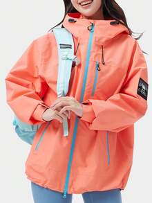 CAMEL CROWN 3-In-1 Waterproof Jacket For Outdoor Hiking, Skiing And Camping - Pink Orange - View 1