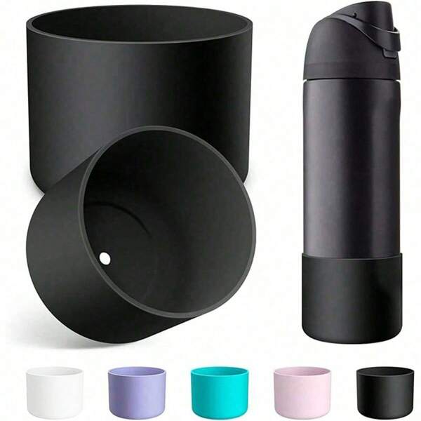 1pc Silicone Bottle Sleeve Protector, Fit For 24oz 32oz 40oz, Anti-Slip Protective Cover With Bottom Bumper, Applicable For Tumblers & Stainless Steel Water Bottles
