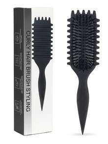 卷发造型梳 - 防毛躁，顺滑造型梳，适用于卷发、波浪发和螺旋发，梳齿柔软，具有头皮按摩功能，轻巧便携，干湿两用，可吹干，增加蓬松度，打造清晰卷度，适合居家、旅行、沙龙和日常使用。