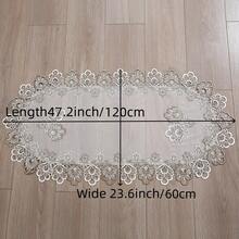 1 件优雅蕾丝桌旗，椭圆形涤纶桌布，四季皆宜，适用于餐桌、茶几、梳妆台、时尚家居装饰，非常适合家庭聚会、宴会、婚礼、派对、咖啡馆和酒店，以及万圣节、感恩节、圣诞节装饰。多种尺寸可选：15.7x35.4 英寸/19.6x43.3 英寸/23.6x47.2 英寸 - 咖色 - 查看 10