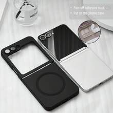Hadaasi 1pc Multi-Color Magnetic Folding Protective Case Compatible With MagSafe, Luxury Magnetic Solid Color Soft Silicone Full Camera Protection Ultra-Thin Matte Smooth Feeling Flip Cover Phone Case Compatible With Samsung Galaxy Z Flip7/Z Flip6/Z Flip5/Z Flip4/Z Flip3 Waterproof Shockproof Anti-Fall Scratch Resistant - Multicolor - View 11