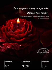 1 Peony Shaped Candle As A Gift For Female Friends, Colleagues, And Classmates, An Aesthetic Fragrance Candle