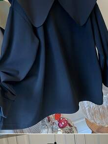 Adult Cute Plus Size Ribbon Design Doll Collar Long Sleeve Tops - Comfortable Material, Fashionable And Suitable For Matching With Skirts. Loose Version, Suitable For L Size.