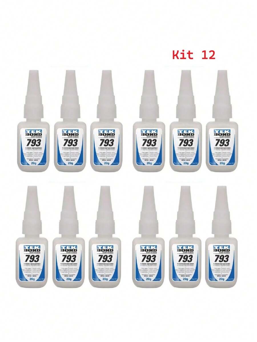 Kit 12 Tek Bond 793 Ultra Strong Multipurpose Instant Glue 20g - 彩色 - 查看 1