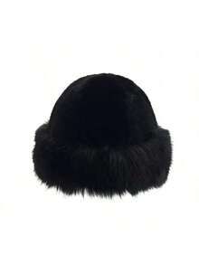 1 件帽子女冬季新款加厚保暖时尚简约渔夫帽仿貂毛女士蒙古帽温暖舒适遮阳冬装 - 彩色 - 查看 9