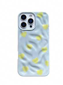 1 pieza Patrón de arruga lindo y de moda, con elemento de amor, protector y de alta calidad, adecuado para iPhone: iPhone13, iPhone13/13pro/13pro Max, iPhone14/14 Pro/14pro Max, iPhone15/15pro/15pro Max, iPhone16/16pro/16pro Max