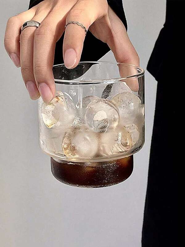 1 pieza Taza de vidrio de estilo minimalista inspirada en el Americano helado, taza resistente al calor para leche, vaso de cristal para café con leche frío