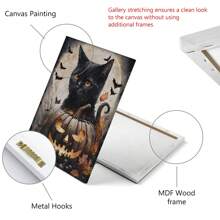 1 pièce, Chat noir d'Halloween - Art mural, Esthétique décorative sombre, Cabine sombre, Imprimé gothique sur le lac, 1 set de 1, Affiches sur canevas, Murs en canevas décorés comme cadeaux d'anniversaire et de remise des diplômes pour la maison, le salon, la chambre, la cuisine et la salle de bain.