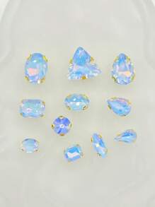 50 buc/pachet strasuri verzi colorate pentru cusut manual, cristale decorative pentru îmbrăcăminte, pantofi, pălării, genți