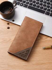 Retro Pattern Bifold Men's Wallet With Multiple Card Slots, Thin Long Clutch Purse Suitable For Men & Women, PU Leather