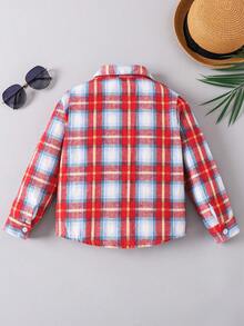 Young Boy Plaid Shirt, Casual Autumn/Winter Jacket - Multicolor - View 2
