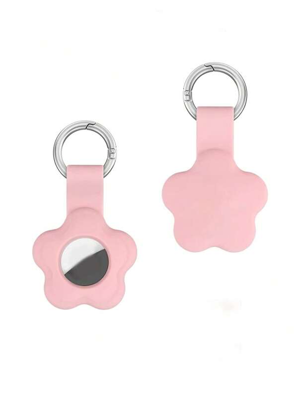 1pc Flower Shaped Apple AirTag Protective Case, Suitable For AirTag Tracker, Anti-Lost Locator Keychain Holder