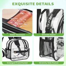 MAY TREE Clear Backpack For Stadium Events, 12x11x5 Inches Small Clear Backpack For Concert Festival Sports Outdoor - Pink
