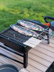 6 Stück BBQ Fischgrill-Netze, abnehmbare Grill-Netze und Fischgrill-Netze sind essentielle Artikel für Outdoor-Camping und Picknick. (Unebenheiten während des Transports sind normal.)