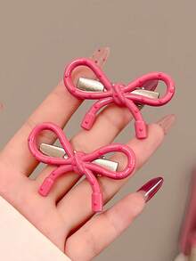 8件套可爱粉色蝴蝶结发夹套装，包含波点粉色蝴蝶结发夹 - 适合女孩和女士。可爱时尚，易于佩戴，适合日常和派对场合，是返校季必备单品，轻松打造少女风。吸睛亮片，让你的秀发闪耀动人。发夹、发爪、发卡、发夹、发卡、学习用品、蝴蝶结配饰、秋冬女装、蝴蝶结、发饰、情人节配饰、头部配饰 - 彩色 - 查看 5