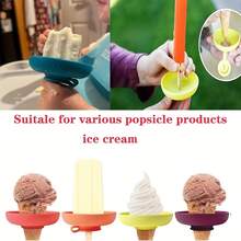 1pc/4pcs Silicone Ice Cream Set, Summer Popsicle Holder With Drip Guard, Leak-Proof Cone Stand, Portable Kids' Popsicle Tray With Snack Carry Case - Dishwasher - Multicolor - View 6