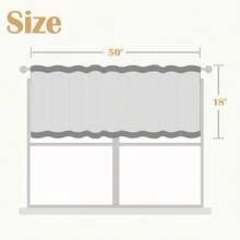 Linen Valance Sheer Double Layer Kitchen Window Curtain Leaf Embroidered Valance Living Room Cafe Farmhouse Filtering Rustic Country Curtain 18 Inch Rod Pocket 1 Panel White Home Decor - Leaf | White - View 3