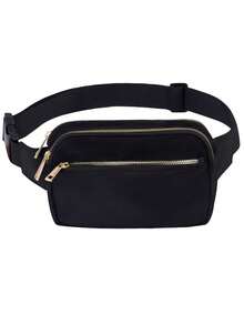 Mochila minimalista de nailon de moda para mujeres/estudiantes, adecuada para diversas actividades al aire libre - Negro - Ver 8