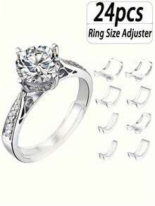 40 件隐形戒指尺寸调节器 - 隐形戒指尺寸调节垫，适合松散的戒指，适合所有手指尺寸 - 隐形耳环尺寸调节器，适合松散的戒指 - 多种手指尺寸，舒适且具有保护性的戒指调节工具 - 彩色 - 查看 12