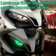 New Luminous 3D Devil Eyes Decal Stickers, Motorcycle, Electric Bike, Car Accessories, Universal Fit - Multicolor - View 4