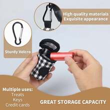 Supet 1pc Outdoor Dog Walking Poop Bag Holder, Fashionable Plaid Pet Waste Bag, Durable Polyester Material Dispenser Bag, Pet Excrement Bag, Ideal Outdoor Tool For Pet Owners