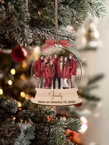 Enfeite de Natal personalizado com foto da família, Enfeite de Natal com foto da família, Lembrança de família, Decoração de Natal para a família, Vida elegante, Vida artística - Claro - Ver 5