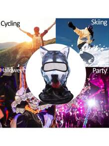 1/2 件 3D 动物印花面罩，男女通用巴拉克拉法帽滑雪面罩，适合户外、徒步旅行、登山、滑雪、沙滩派对和日常使用