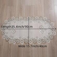 1 件优雅蕾丝桌旗，椭圆形涤纶桌布，四季皆宜，适用于餐桌、茶几、梳妆台、时尚家居装饰，非常适合家庭聚会、宴会、婚礼、派对、咖啡馆和酒店，以及万圣节、感恩节、圣诞节装饰。多种尺寸可选：15.7x35.4 英寸/19.6x43.3 英寸/23.6x47.2 英寸 - 咖色 - 查看 11