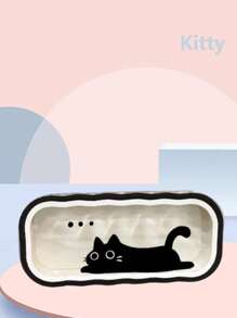 1 件时尚简约蝴蝶印花眼镜盒、波浪形太阳镜盒、处方眼镜收纳盒