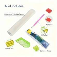 1 pieza Kit de pintura de diamantes DIY, paisaje de río y cabaña, decoración de pared para el hogar, bordado de diamantes de taladro completo, disponible en varios tamaños