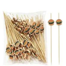 200/100/80/50/25/5 pièces Set de brochettes en bambou, piques à fruits en bambou de 12 cm pour fête, anniversaire, mariage, club, fruits, cupcakes, hamburgers, barbecue, amuse-gueules, décoration de table, garniture de desserts et hygiénique