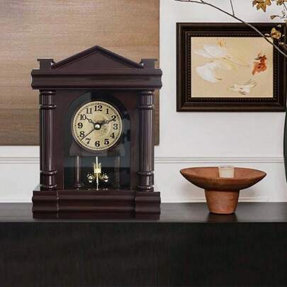 Vintage Retro, Elegant Luxury, European Classical Style, Solid Wood Exquisite Carving Craftsmanship, Brass Gilded Embossed Pointer, Imported Precise Timekeeping, Handcrafted Polished Mirror Surface, Retro Atmosphere, Living Room Luxury Art Decor, Tabletop Vintage Mechanical Clock, Home Decor Aesthetic Focus, Museum-Grade Collectible Craftsmanship, Retro Steampunk Mechanical, Living Room Luxury Art Collection, Bedroom Decor Clock, Luxury Retro Art Style, New Classical Styling Design, High-End Villa Decoration Masterpiece