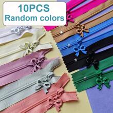 5Pcs Pastel Nylon Flower Zippers, 25cm Self-Locking Colorful Zipper Pulls With Decorative Floral Design For DIY Sewing, Crafts, Wallets & Dolls - Mixed Colors Zippers Craft Supplies