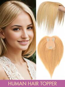 7x11厘米女士真人发夹式侧刘海直发接发片，优雅款式，多种颜色可选，增加稀疏头发的蓬松度和长度，夹式固定，逼真头皮效果