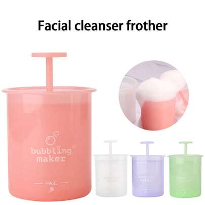 1个便携式手动泡沫洁面乳瓶，旅行装洗面奶起泡器