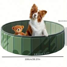 Bañera de enfriamiento plegable para perros - Piscina portátil para mascotas para diversión al aire libre, fácil de montar, duradera para perros, perfecta para el baño de verano - Multicolor - Ver 17