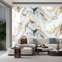 2 Rolls Glossy Marble Effect Self-Adhesive Wallpaper, Full-Coverage Decorative Wall Stickers, Home Renovation Foam Wallpaper, Suitable For Living Rooms, Bathrooms, Kitchens And Dormitories. 40cm*3m / 15.75 Inches*118.11 Inches. - Multicolor - View 3