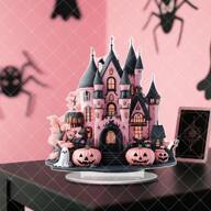 1 Piece, Pink Castle-Themed Desktop Decorative Item, 2D Acrylic Flat Desktop Art, Pumpkin And Ghost Pink Castle-Shaped Design, Surrounded By Pumpkin And Ghost, Suitable For Office, Window, Bedroom Decoration, No Electricity Required, Autumn And Halloween Decoration, Outdoor Decoration, Retro Style, Exquisite Craftsmanship, Home Decoration