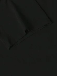 Áo phông đen dành cho nữ, phối cùng áo hoodie dễ thương in hình "Khẩu hiệu kiểu Tây Ban Nha + trái tim". Trang phục thể thao mùa xuân/hè mới dành cho nữ, áo tay ngắn thời trang, mềm mại và thoáng khí. - màu đen - Xem 4