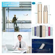 Refillable Perfume Atomizer Travel Bottle 2-Pack 5ml Leakproof Luxury Travel Perfume Refillable Bottle, Portable Fragrance Atomiser Silver & Silver & Gold