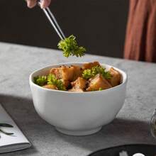 1 pieza Cuenco cerámico mate cocido a alta temperatura, duradero, fácil de limpiar, con un acabado rústico en color negro clásico, con aspecto elegante y espacioso, antideslizante: el acabado mate aumenta la fricción para evitar resbalones al sostenerlo, talla grande seguro de usar