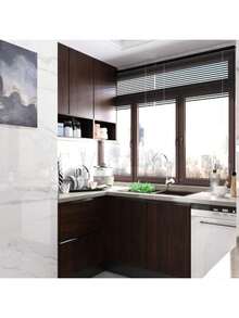 1卷加厚棕色自粘防滑浴室地板贴纸，防水厨房地板瓷砖贴纸，易于安装的家居装饰地板瓷砖贴纸，可移除并重复使用，适用于客厅、卧室