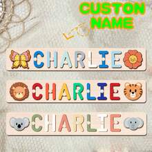Customized Personalized Name Puzzle Board, Christmas Gift, Name Puzzle, First Birthday Gift, Unique Name Puzzle Board, Baby Boy Or Girl Early Education Toy, 3D Letter Puzzle Toy, Customized Baby Name - Multicolor - View 2