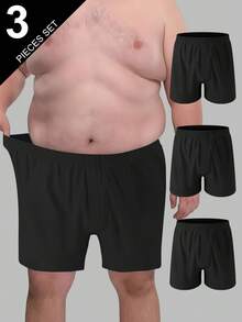 Norcotton Paquete de 3 calzoncillos tipo bóxer de algodón puro de unicolor, tallas unisex extra grandes - Disponible en 1XL, 2XL, 3XL, 4XL, 5XL, 6XL