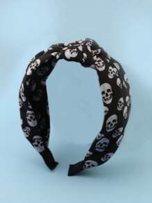 1 件黑色缎面印花打结头带发饰，适合日常、度假、派对、母亲礼物（图案排列随机），发带，发箍 - 彩色 - 查看 10