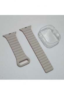 1 件男女通用硅胶磁性表带，兼容 ，薄硅胶磁性表带，兼容 42mm 38mm 40mm 41mm 44mm 45mm 46mm 49mm，时尚智能手表替换表带，兼容 系列 Ultra2、Ultra SE2、SE、10、9、8、7、6、5、4、3 - 巧克力棕 - 查看 4