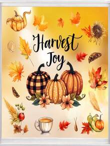 1pc Autumn Maple Leaf Window Sticker, Home Decor Sticker, Reusable Glass Sticker, Asymmetrical Shape Removable, Suitable For Home, Bathroom, Party, Store Decoration, Thanksgiving - Multicolor - View 6