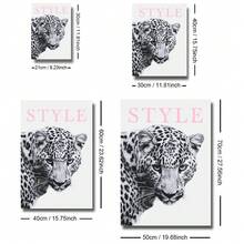 3件套无框豹纹、迪斯科球、嘴唇海报套装，粉色、黑色、白色可选，豹纹酒吧推车墙面艺术帆布画，学院风艺术，时尚杂志氛围，适合公寓、客厅、卧室、现代家居装饰 - 彩色 - 查看 7